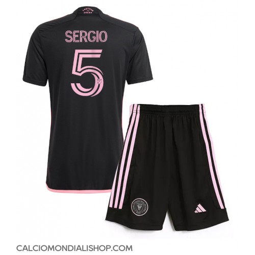 Maglie da calcio Inter Miami Sergio Busquets #5 Seconda Maglia Bambino 2024-25 Manica Corta (+ Pantaloni corti)